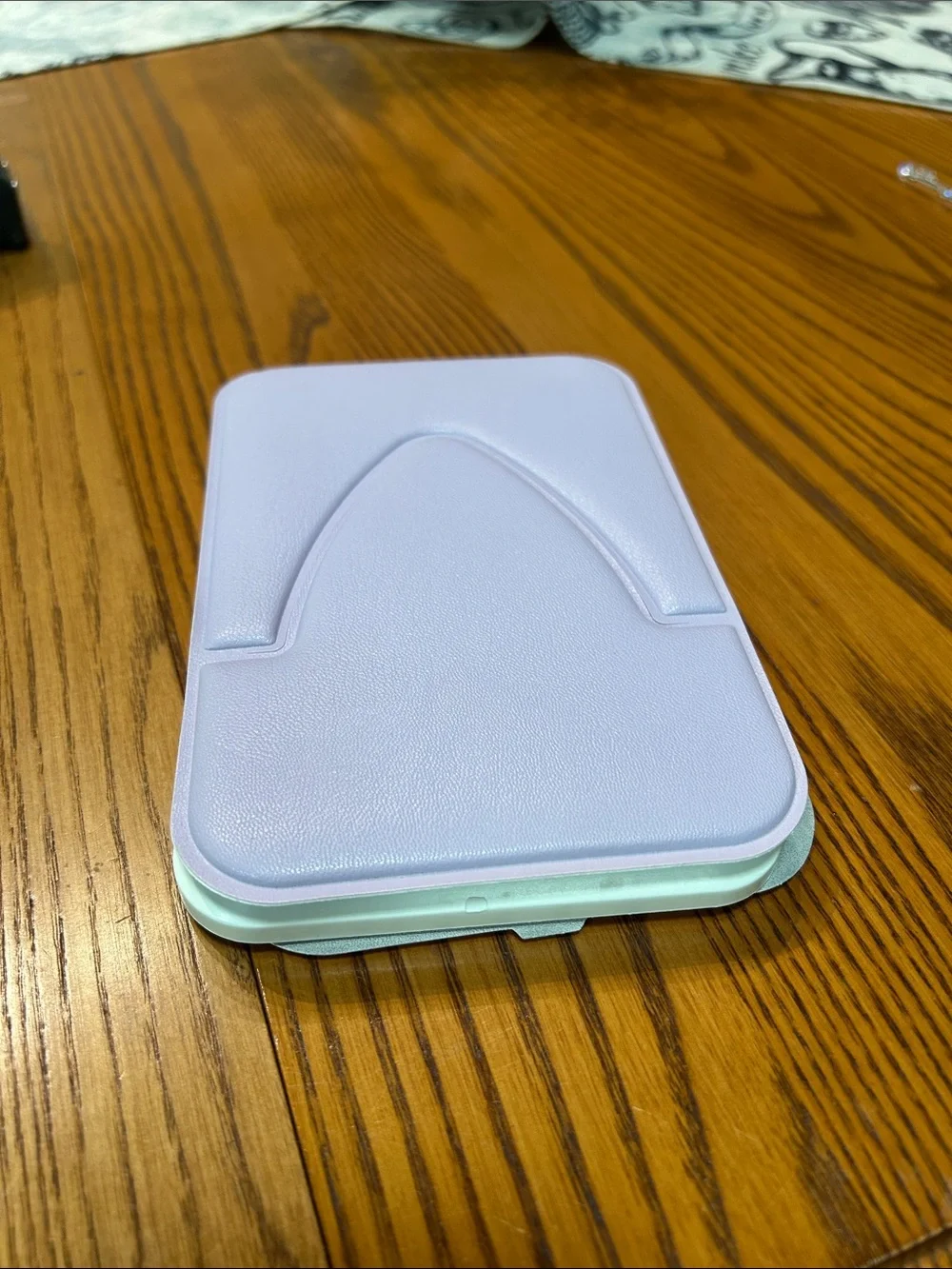Compact Vinyl Lavender Makeup Organizer Pouch with Multiple Compartments